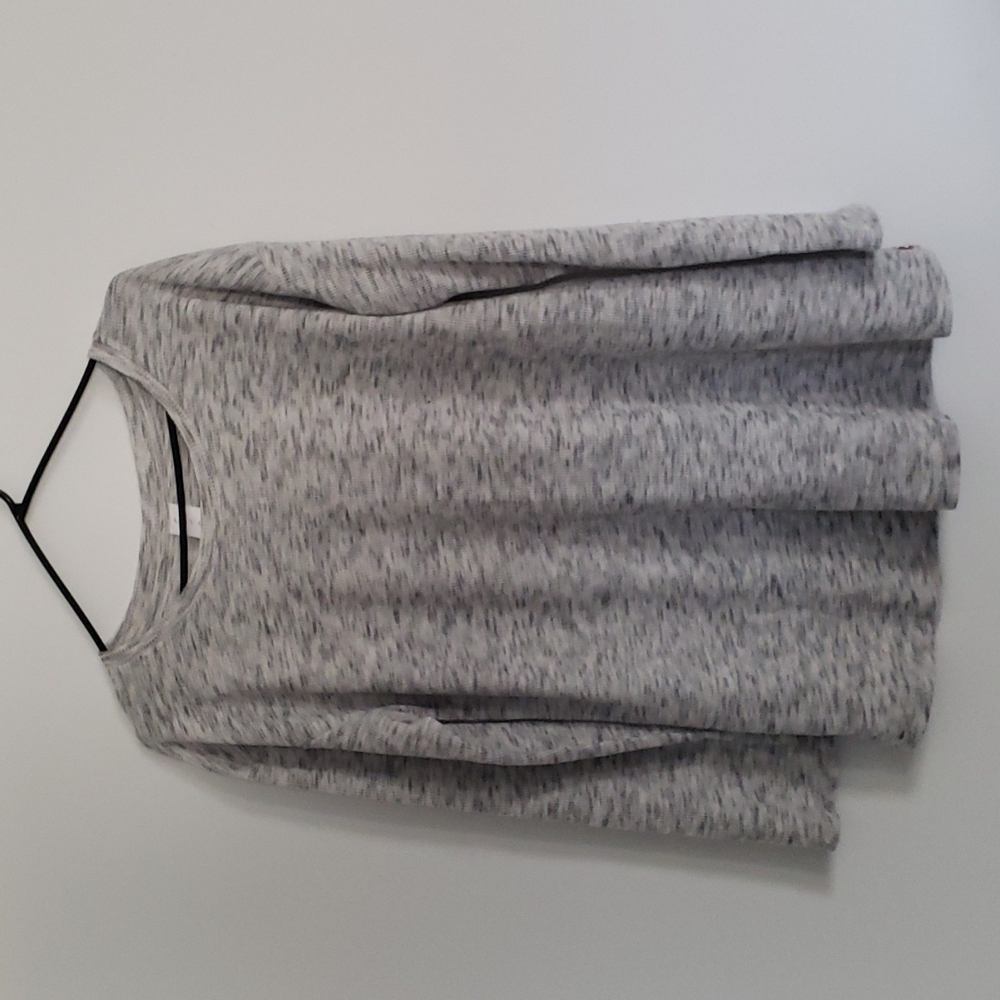 LIVI | Waffle-Knit Sweatshirt | Medium Heather Grey | SZ 10/12 | NWT